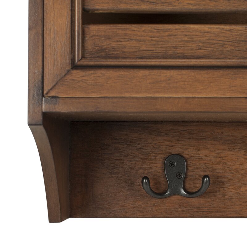 28'' Wide 3 Hook Wall Mounted Coat Rack with Storage Bring Function to the Foyer with this Space-Saving Wall Rack