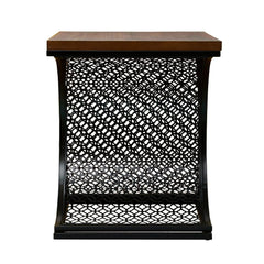 Brown Wood Accent Table Farmhouse Style Comes Home with this Square End Table