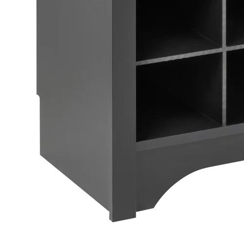 Black Gracie 60'' Wide Hall Tree with Bench Six Strong Double Coat Hooks