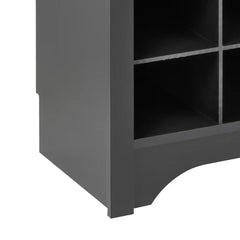 Black Gracie 60'' Wide Hall Tree with Bench Six Strong Double Coat Hooks