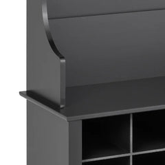 Black Gracie 60'' Wide Hall Tree with Bench Six Strong Double Coat Hooks
