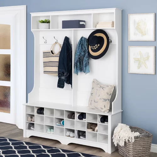 Gracie 60'' Wide Hall Tree with Bench White Indoor Aesthetic Design