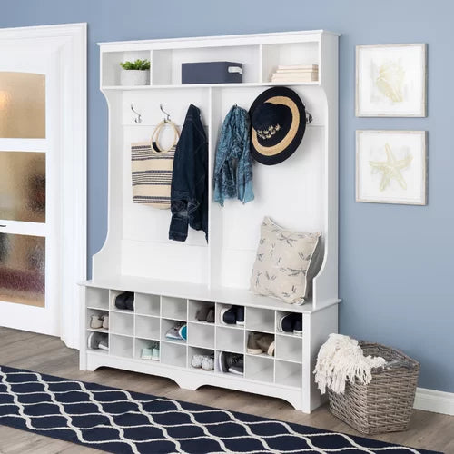 Gracie 60'' Wide Hall Tree with Bench White Indoor Aesthetic Design