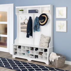 Gracie 60'' Wide Hall Tree with Bench White Indoor Aesthetic Design