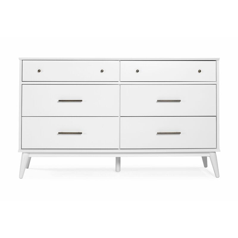 White 6 Drawer 60'' W Solid Wood This Dresser Offers the Perfect Complement to the Bedroom Collection
