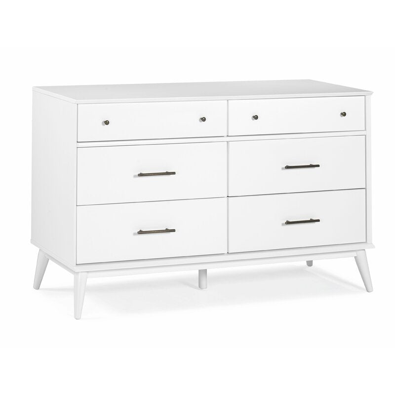 White 6 Drawer 60'' W Solid Wood This Dresser Offers the Perfect Complement to the Bedroom Collection