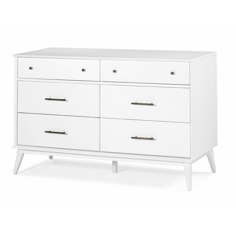 White 6 Drawer 60'' W Solid Wood This Dresser Offers the Perfect Complement to the Bedroom Collection