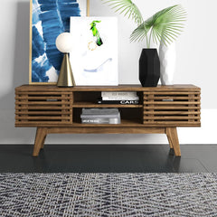 Walnut Grandstaff TV Stand for TVs up to 50" Mid Century Aesthetics