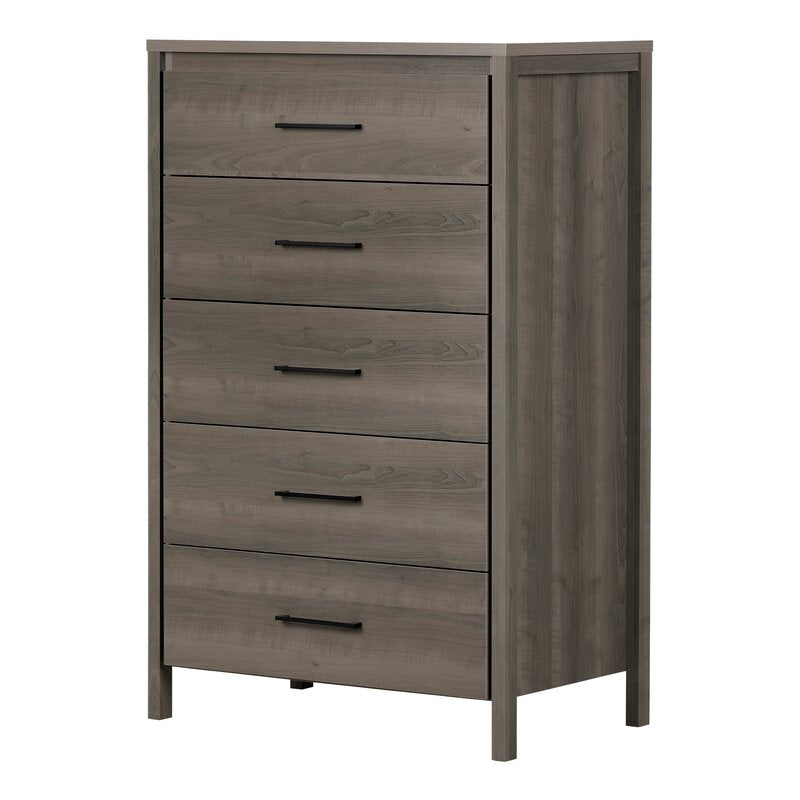 Gray Maple 5 Drawer 31.25'' W Chest elegant and Contemporary Design Will Provide Storage in Any Room in your Home