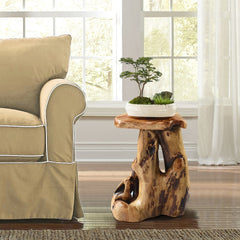 Cedar Roots Natural Flower Stand Reclaimed Woods End Table Bring your Home Beauty of Nature Decoratively Display