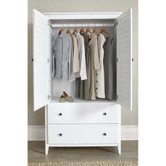 Brushed White Greenport Armoire Modernized Traditional Style