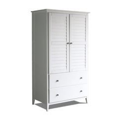 Brushed White Greenport Armoire Modernized Traditional Style