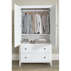 Brushed White Greenport Armoire Modernized Traditional Style