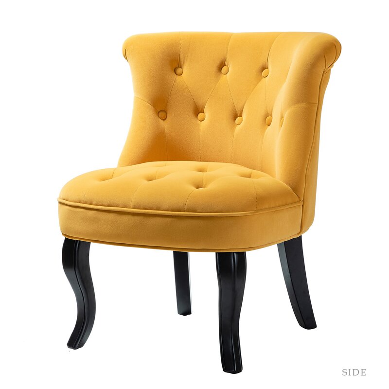 1 - Mustard Velvet Tufted Velvet Side Chair Side Chair Brings A Bit Of Glam and A Hint Of Elegance Whether it's in Your Living Room,