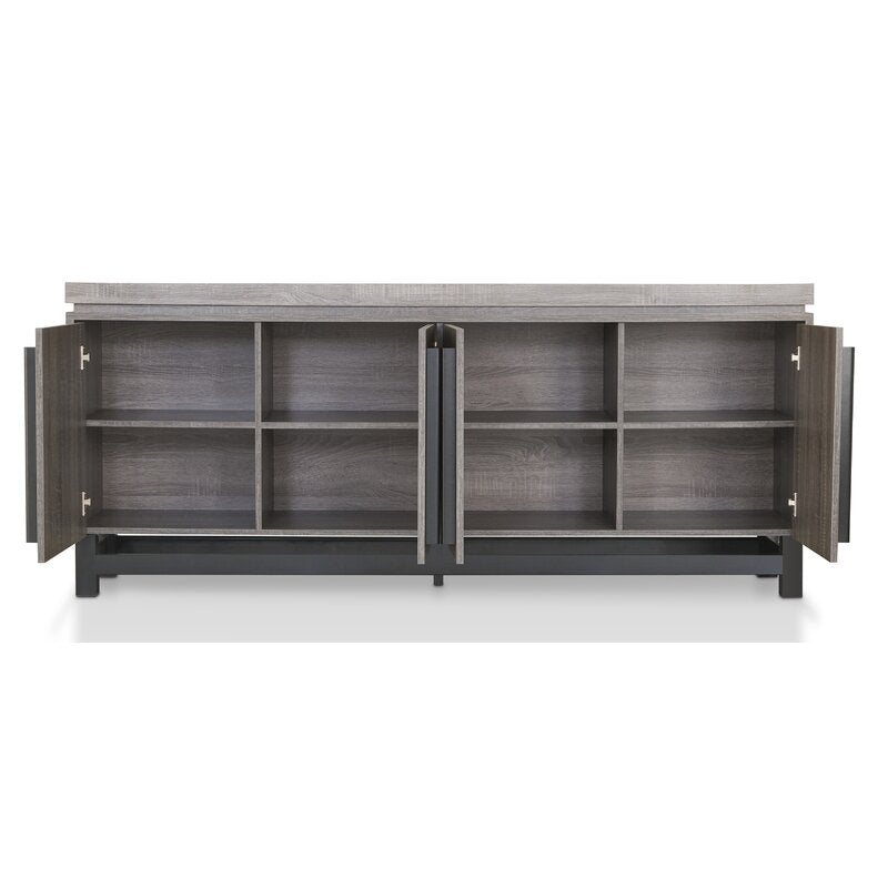 Weathered Gray Grenshaw 70.75'' Wide Sideboard Clean Lined Metal Base