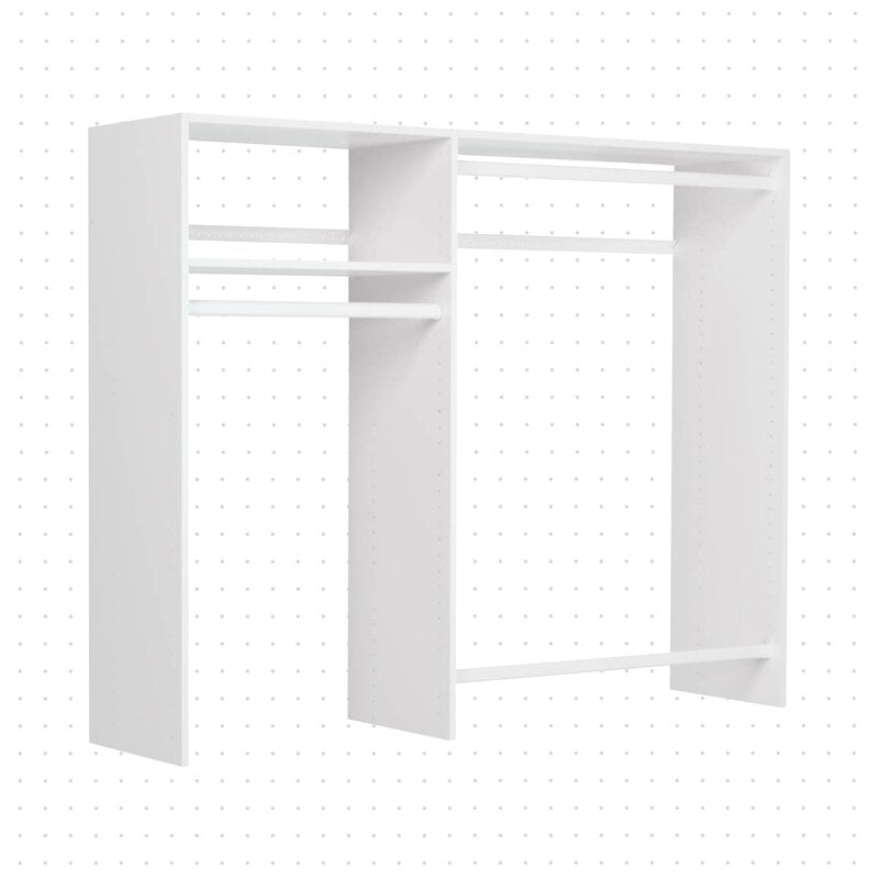 Grid 36" W - 60" W Closet System Starter Kit Configurable Hanging Closet