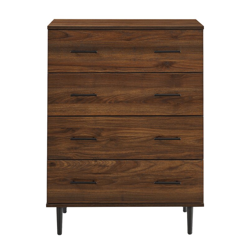 4 Drawer 30'' W Chest Mid Century and Industrial Elements