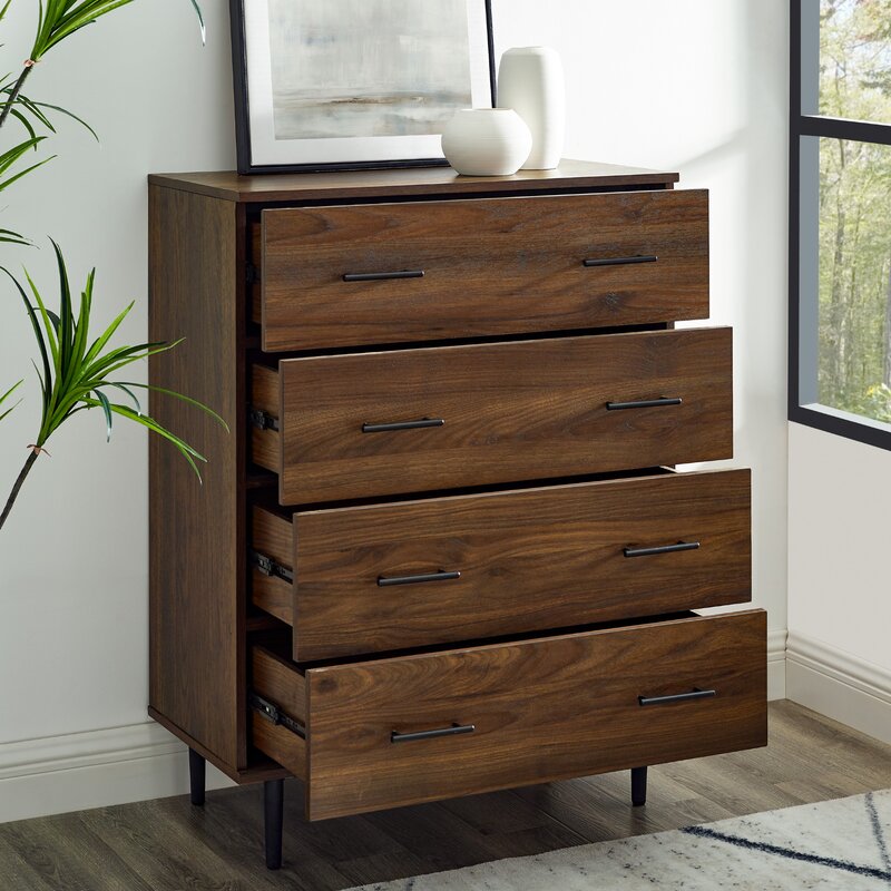 4 Drawer 30'' W Chest Plenty of Space to Organize Clean Lined Silhouette