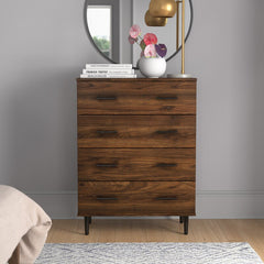 4 Drawer 30'' W Chest Mid Century and Industrial Elements