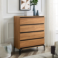 English Oak Grimaldo 4 Drawer 36'' W Chest Engineered Wood