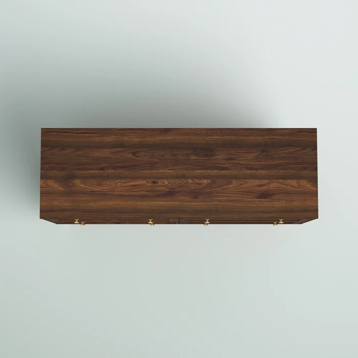 Dark Walnut Grimmett 4 Drawer 56'' W Double Dresser Offer Plenty Storage Space