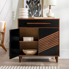 Black/Brown 33'' Tall Accent Chest Adds A Modern, Boho Touch to your Dining Room or Living Room