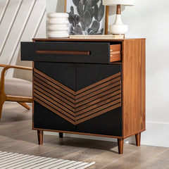 Black/Brown 33'' Tall Accent Chest Adds A Modern, Boho Touch to your Dining Room or Living Room