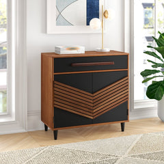 Black/Brown 33'' Tall Accent Chest Adds A Modern, Boho Touch to your Dining Room or Living Room
