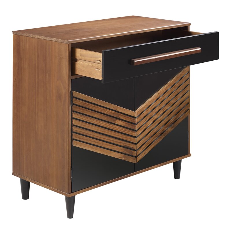 Black/Brown 33'' Tall Accent Chest Adds A Modern, Boho Touch to your Dining Room or Living Room