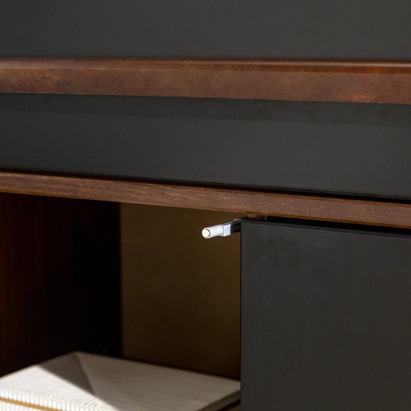 Black/Brown 33'' Tall Accent Chest Adds A Modern, Boho Touch to your Dining Room or Living Room
