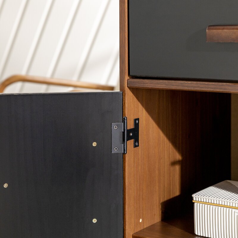 Black/Brown 33'' Tall Accent Chest Adds A Modern, Boho Touch to your Dining Room or Living Room