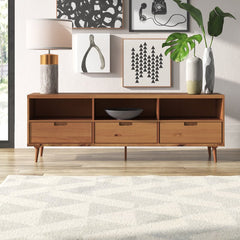 Grindle Solid Wood TV Stand for TVs up to 80" Bringing Mid Century Modern Flair