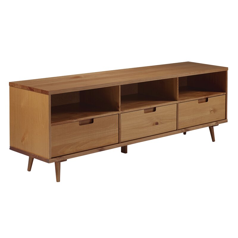 Grindle Solid Wood TV Stand for TVs up to 80" Bringing Mid Century Modern Flair