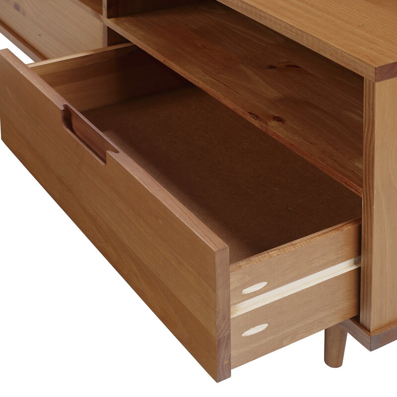 Grindle Solid Wood TV Stand for TVs up to 80" Bringing Mid Century Modern Flair