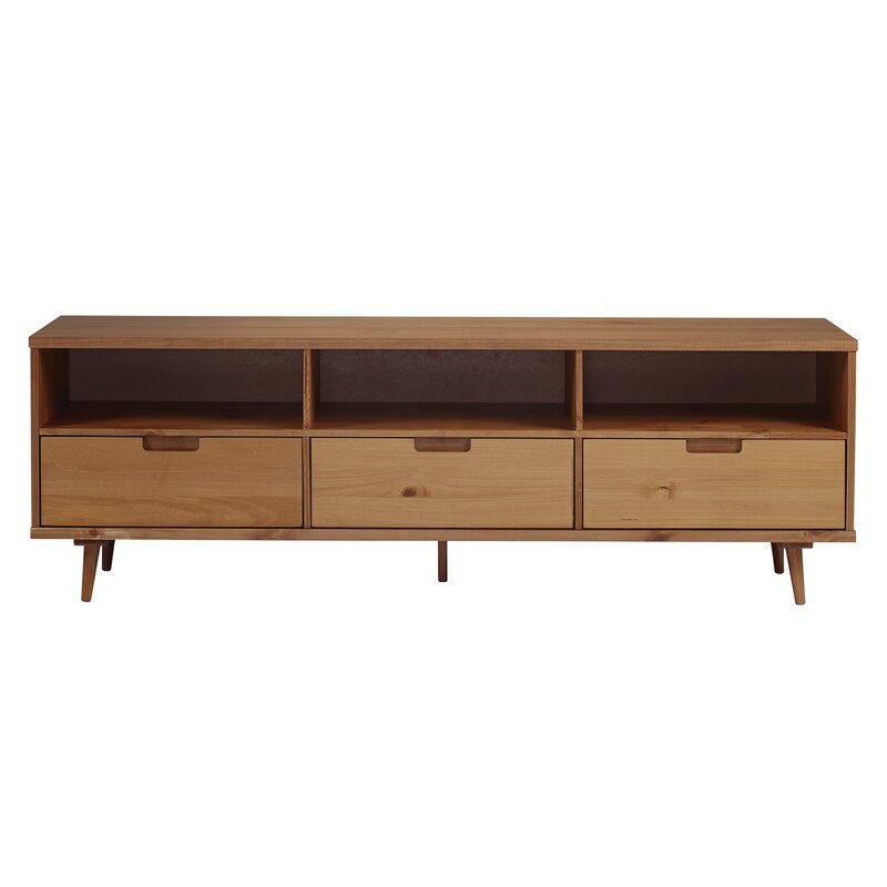 Grindle Solid Wood TV Stand for TVs up to 80" Bringing Mid Century Modern Flair