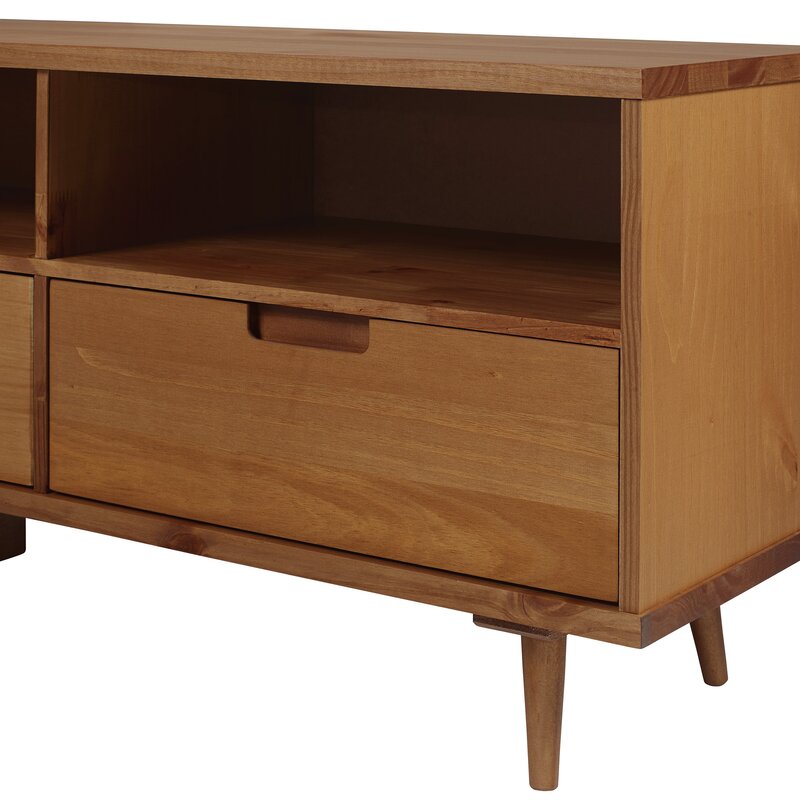 Grindle Solid Wood TV Stand for TVs up to 80" Bringing Mid Century Modern Flair