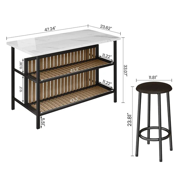 Grondin 47.24'' Wide Kitchen Island Set Modern Style Perfect for Organize