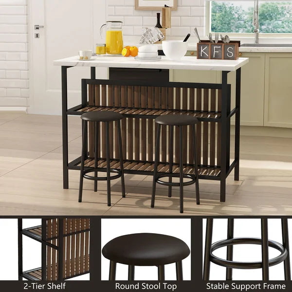 Grondin 47.24'' Wide Kitchen Island Set Modern Style Perfect for Organize