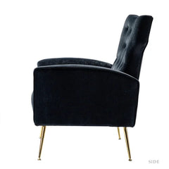 Black Velvet Groombridge 28'' Wide Tufted Wingback Chair Design