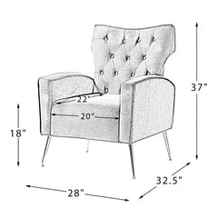 Black Velvet Groombridge 28'' Wide Tufted Wingback Chair Design