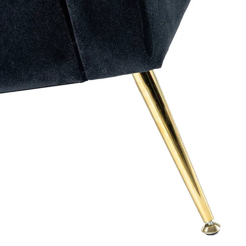 Black Velvet Groombridge 28'' Wide Tufted Wingback Chair Design