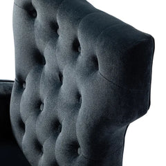 Black Velvet Groombridge 28'' Wide Tufted Wingback Chair Design