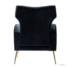 Black Velvet Groombridge 28'' Wide Tufted Wingback Chair Design