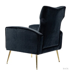 Black Velvet Groombridge 28'' Wide Tufted Wingback Chair Design