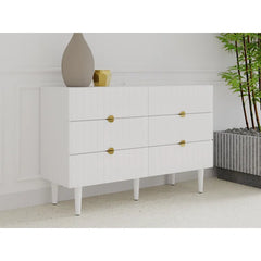 Grovelle 6 Drawer 47'' W Solid Wood Double Dresser Modern Style