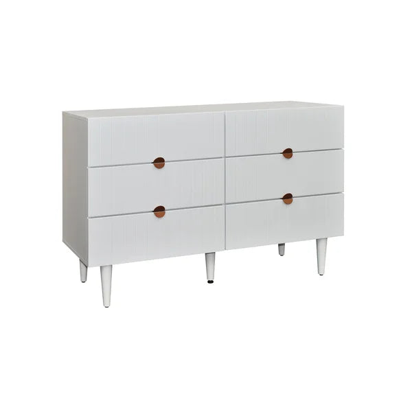 Grovelle 6 Drawer 47'' W Solid Wood Double Dresser Modern Style
