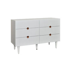 Grovelle 6 Drawer 47'' W Solid Wood Double Dresser Modern Style