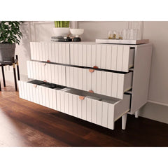 Grovelle 6 Drawer 47'' W Solid Wood Double Dresser Modern Style