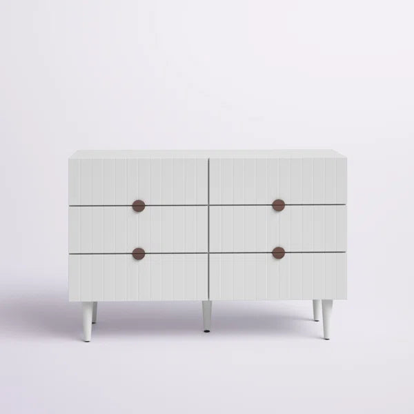 Grovelle 6 Drawer 47'' W Solid Wood Double Dresser Modern Style