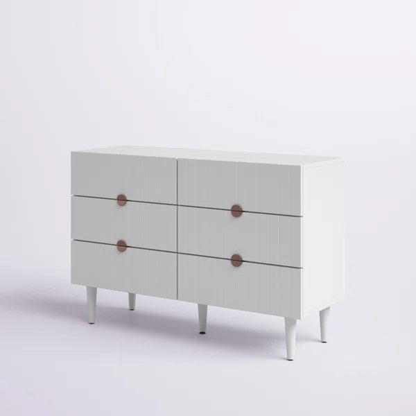 Grovelle 6 Drawer 47'' W Solid Wood Double Dresser Modern Style